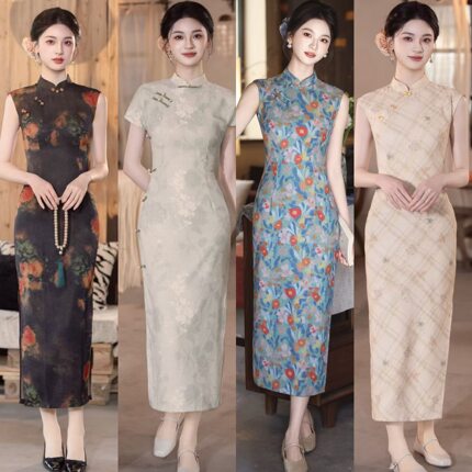 素雅国风长款改良旗袍2026新款夏季年轻款女民国复古修身平时可穿