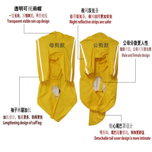 大狗雨衣四脚全包肚金毛拉布拉多