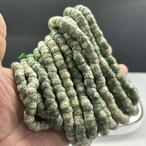 海南原生态星月菩提子手串108颗猪大肠鸡油黄顺白石玉料佛珠文玩
