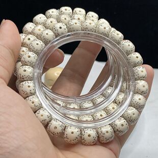 海南原生态星月菩提手串正月老桶珠男女单圈高密大留白干磨手链