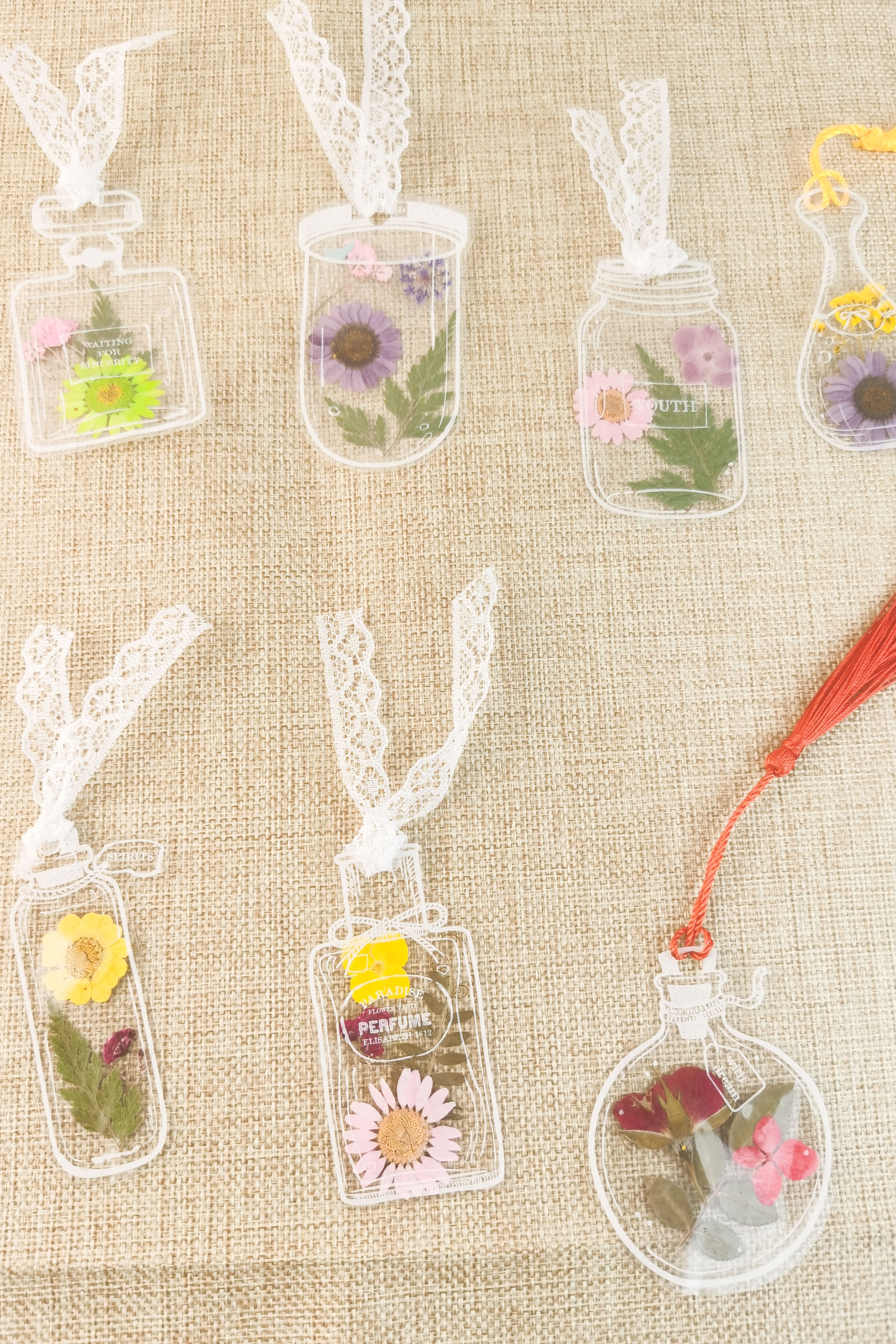 透明瓶子干花书签材料包幼儿园手工自制真花压花学生植物标本精致
