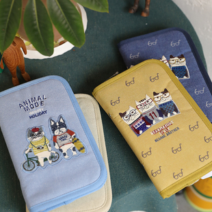 多用途多隔层出口日本正品猫咪零钱包票据夹可拆卸封口袋活页小包