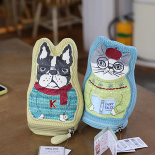 玩偶质感轻磨毛立体笔筒出口日本正品笔袋造型收纳包化妆包手机包