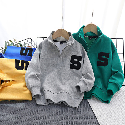 拉链小立领男童卫衣秋冬季中大童