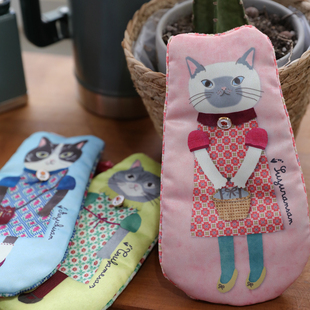 可爱的可可猫咪 高贵公主笔袋出口日本正品化妆包手拿包迷你布艺