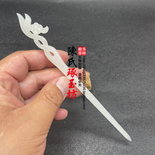 新款发簪头饰白琉璃玉簪子古装发饰汉服盘发古风花朵时尚梅花簪子