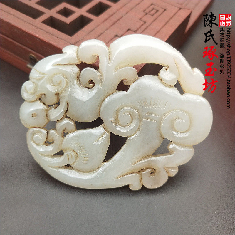 和田玉青白玉如意龙玉佩吊坠颈饰挂件古玩玉器配饰古装拍摄镶嵌玉