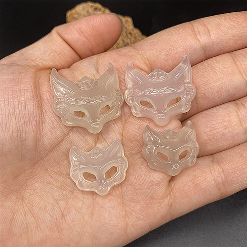 玛瑙狐狸面具吊坠挂件玉坠颈饰