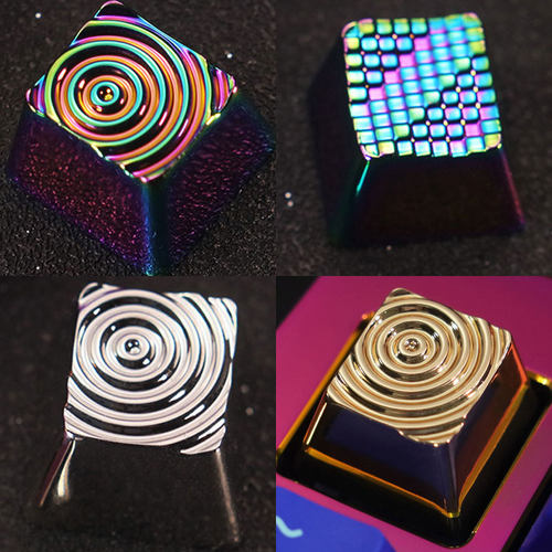 艺术周边镀银色幻彩机械键盘