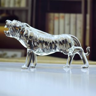 老虎水晶生肖老虎摆件+招财改运家居玄关装饰能量虎虎平安虎