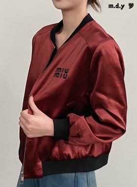 m.d.y梦蝶缘A678秋款黑色缎面时尚妈妈装夹克外套