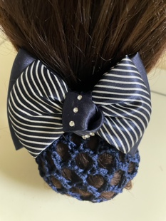 条纹粗网工装职业花 邮储网兜员工花 酒店上班头花 银行职业花