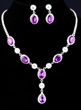 欧美锁骨链时尚祖母绿新娘饰品