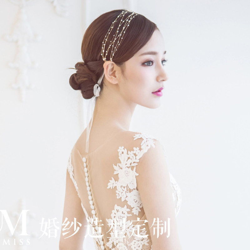 甜美风饰品超仙婚纱发带新款