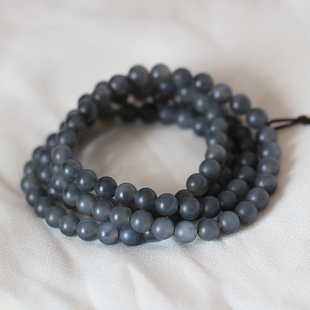 天然新疆和田玉青花籽料手串108颗多圈手链6mm挂件链文玩佛珠念珠