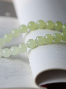 桃蹊和田玉8mm渐变圆珠手串女款