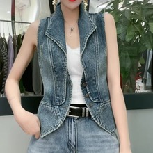 2025春夏女士牛仔马甲外搭背心女式新款薄款爆款小个子外套大码