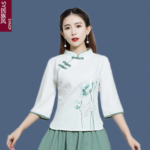 sy春夏新款复古唐装改良旗袍汉服