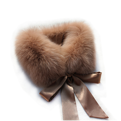 狐狸毛焦糖色可脱卸假领特价包邮