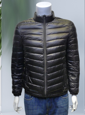金利来羽绒服男装 秋冬短款轻薄型黑色外套DSYRCM1-80625-99