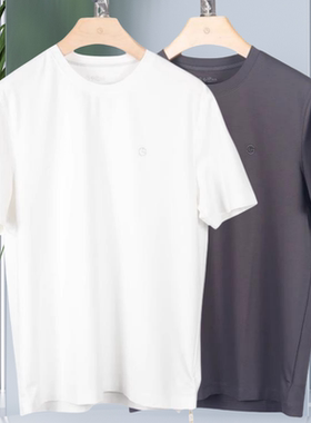 金利来男装圆领短袖T恤2024夏季透气修身含桑蚕丝MTSG11912097-00