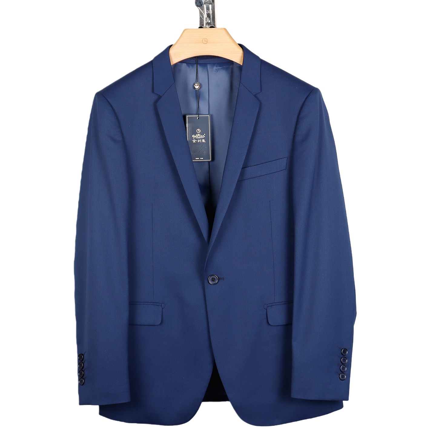 金利来男装 春商务深蓝色修身西服单排扣休闲外套MZT22251801-85