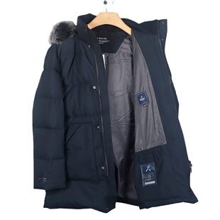 金利来男装中长款毛领羽绒服冬季白鹅绒加厚保暖外套MDSF56914275