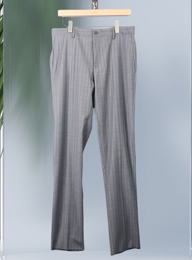金利来男装条纹西裤2024秋冬款含羊毛修身商务长裤MPTG12013064