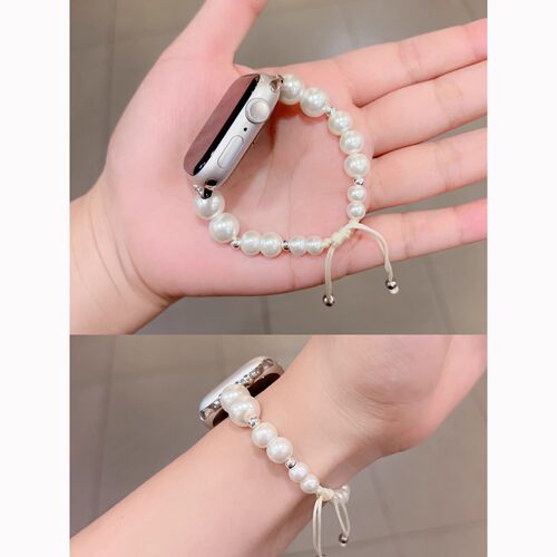 iwatch表带轻奢珍珠编绳S10