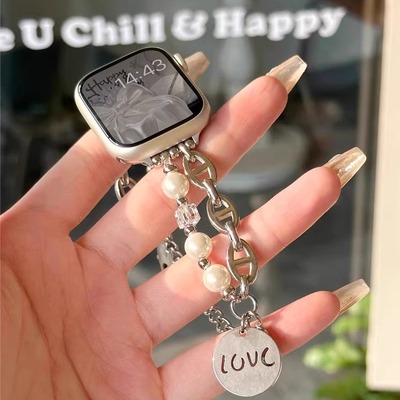 小香风珍珠表链AppleWatch手表带