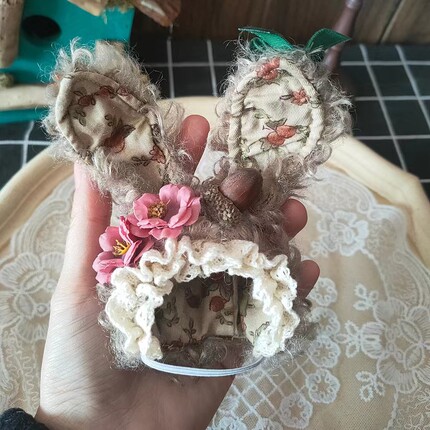 原创10cm棉花娃娃帽子玲娜贝儿挂件帽子站姿钥匙扣头套玩偶换装