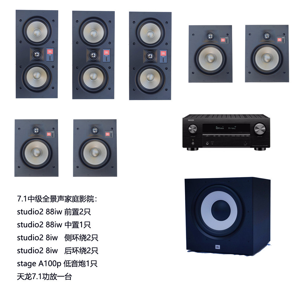 JBL嵌入式7.1家庭影院套装5.1音响studio28iw 88iw音箱