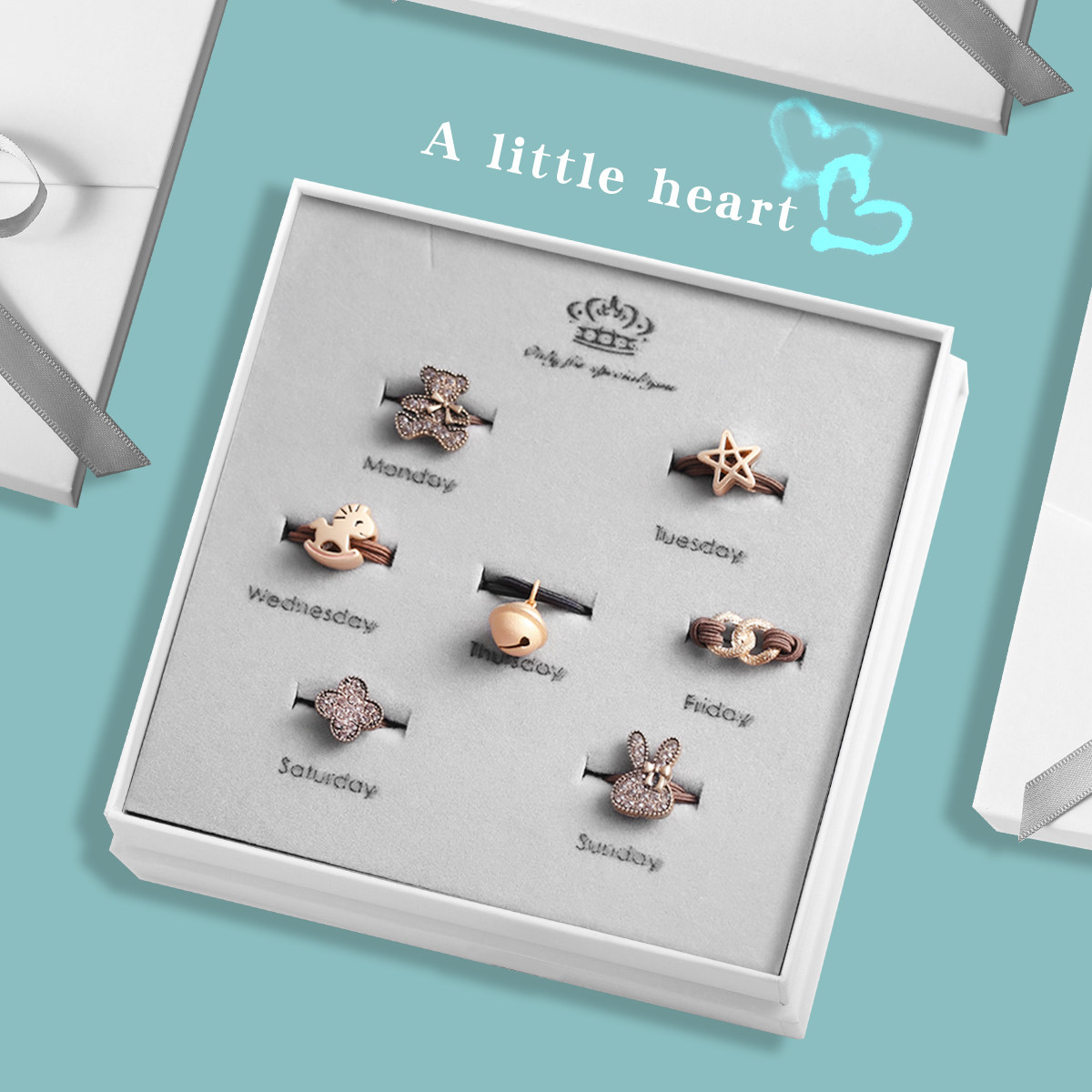 星期头绳925纯银铃铛有声音