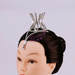 天鹅湖头冠芭蕾舞剧皇冠头饰手工亮钻发饰舞蹈舞台演出额饰