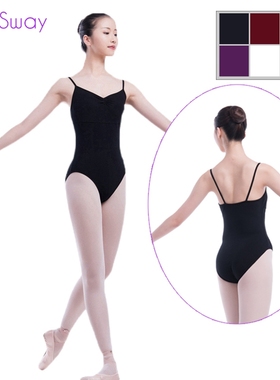 黑色氨纶芭蕾连体服紫色舍宾服舞蹈考级形体服吊带体操服leotard