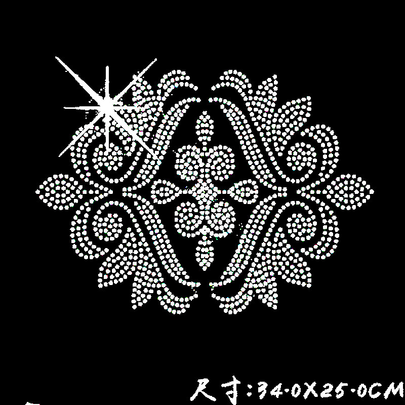 大皇冠花烫钻图案 针织t恤羊绒衫抱枕贴钻 水钻diy服装配件烫画