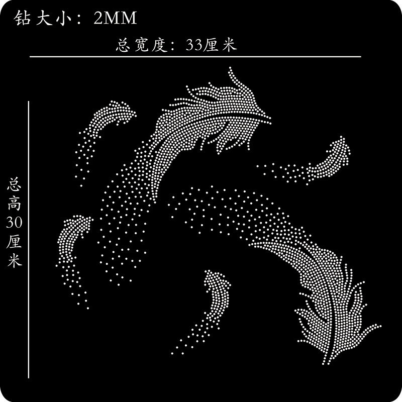 超闪羽毛烫钻图案贴钻成品图片