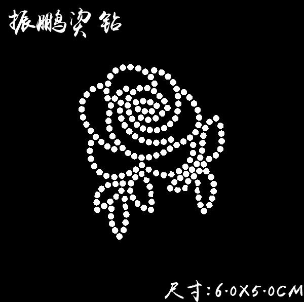 玫瑰花烫钻图图案服装辅料配件烫画diy水钻新款订制 胸前图案