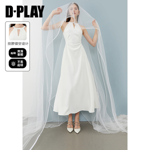 DPLAY圆领挂脖连衣裙长裙