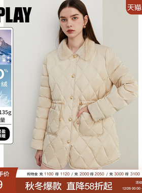 DPLAY【90白鸭绒】2025年冬季新休闲白色翻领短羽绒服外套女