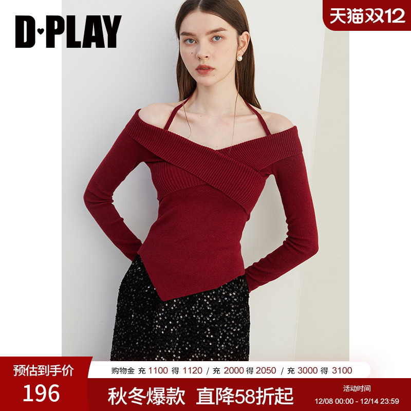 DPLAY针织套头系带设计小衫