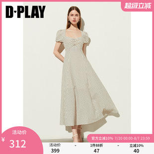 新气质法式 DPLAY2025夏季 白色连衣裙女海边度假沙滩裙长裙裙子