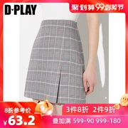 DPLAY Depala 2019 hè mới kẻ sọc châu Âu và Mỹ kẻ sọc eo cao váy xẻ váy mỏng - Váy