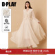 DPLAY白色长袖 连衣裙气质优雅浪漫收腰大摆连衣裙女2026年春季