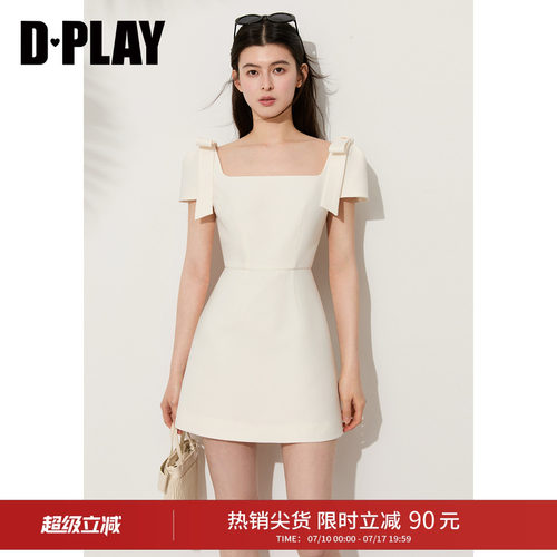 DPLAY白月光蝴蝶结连衣裙夏季