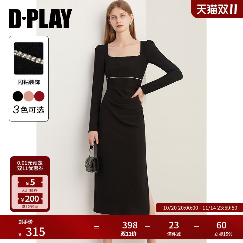 赫本DPLAY侧开衩小黑裙轻礼服