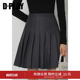 灰色半身裙女休闲通勤厚款 DPLAY 新款 秋季 毛呢百褶裙 惠品