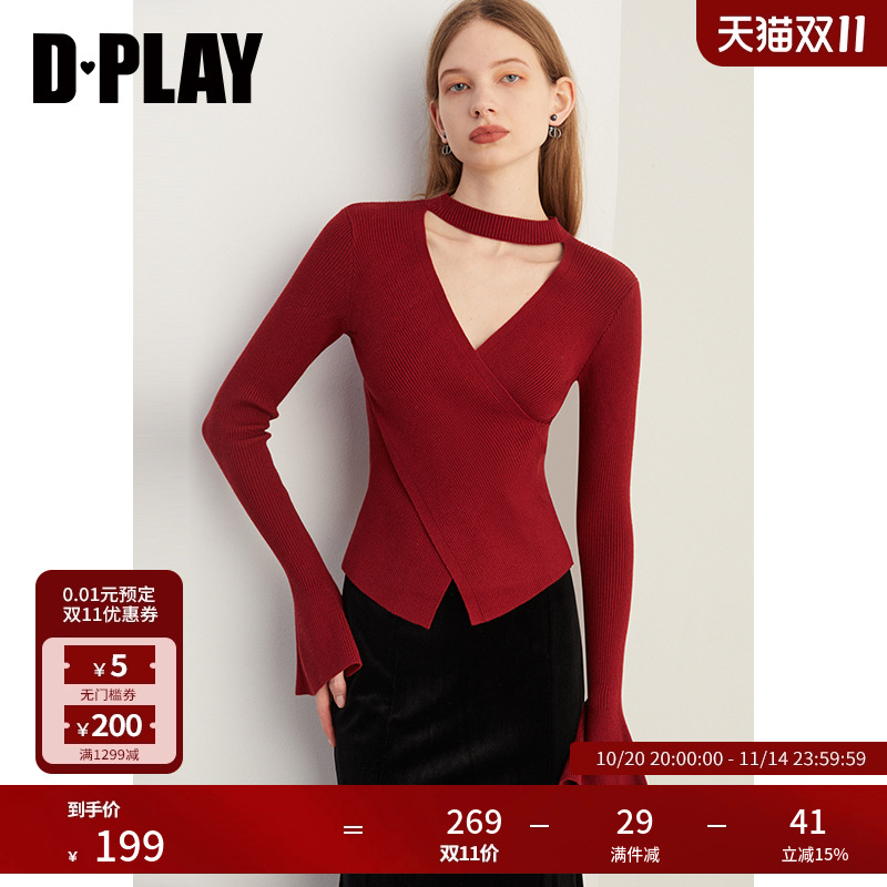 修身针织衫DPLAY气质通勤半高领