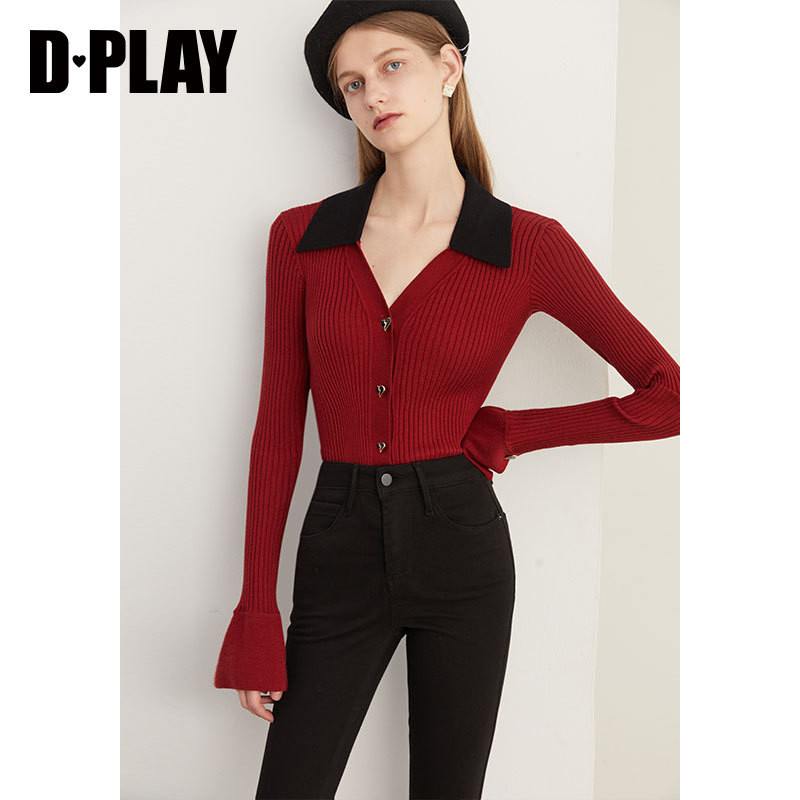 法式复古针织上衣DPLAY