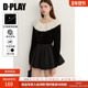 饰丝绒小衫 DPLAY 女2026年春 法式 钉珠装 惠品 气质甜美黑色衬衫